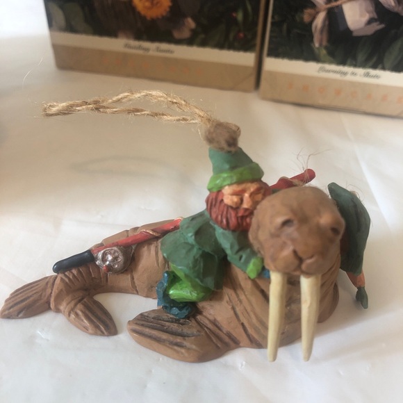 Hallmark Turn of Century die cast toy brass bell ornaments Uncle Sam and Fireman - Picture 6 of 10